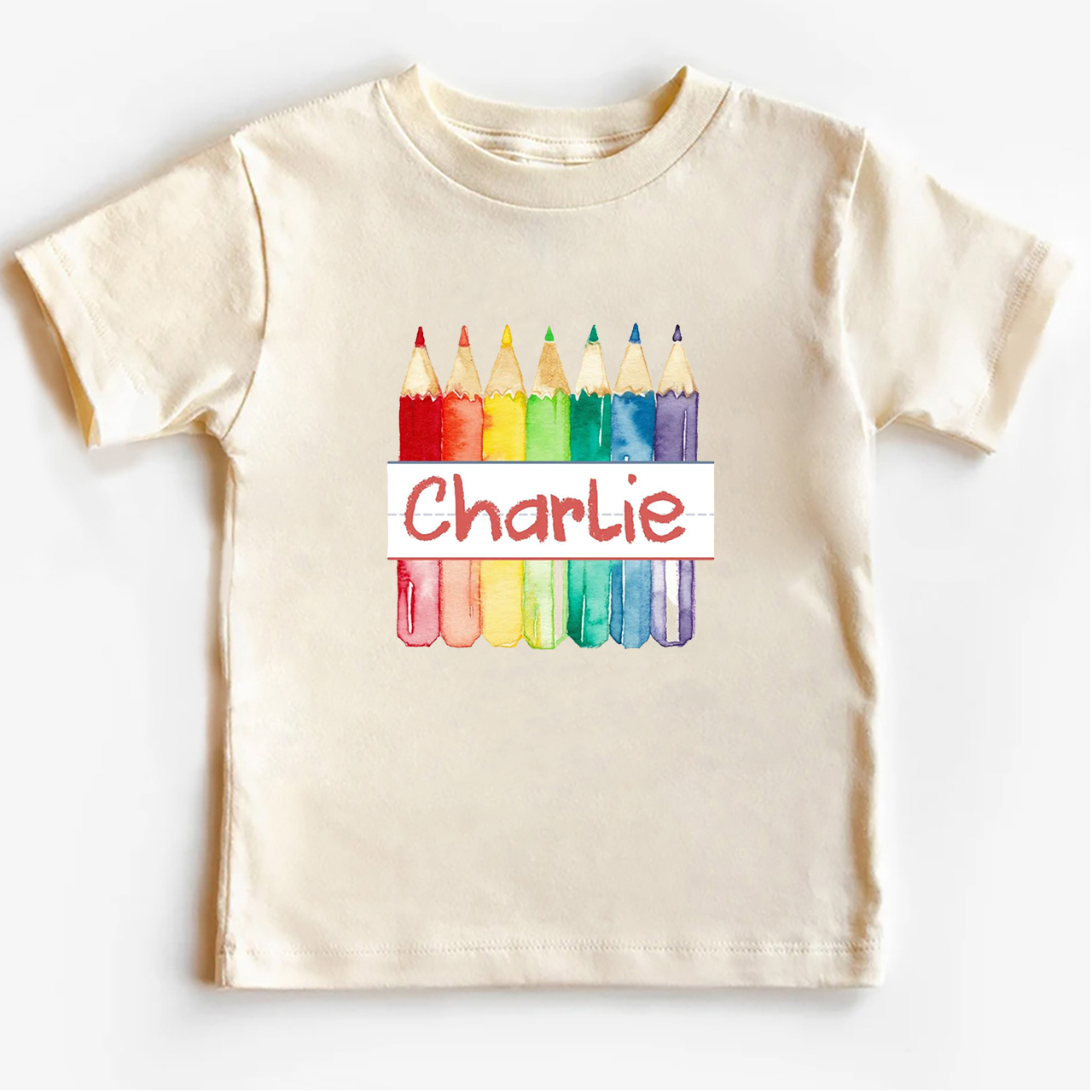 Personalized Crayon Name Back To School Kids T-shirts