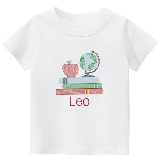 Vintage Globe Book Personalized Back to School T-Shirt
