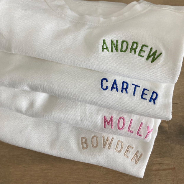 Personalized Left Chest Embroidered Name Toddler T-Shirt 