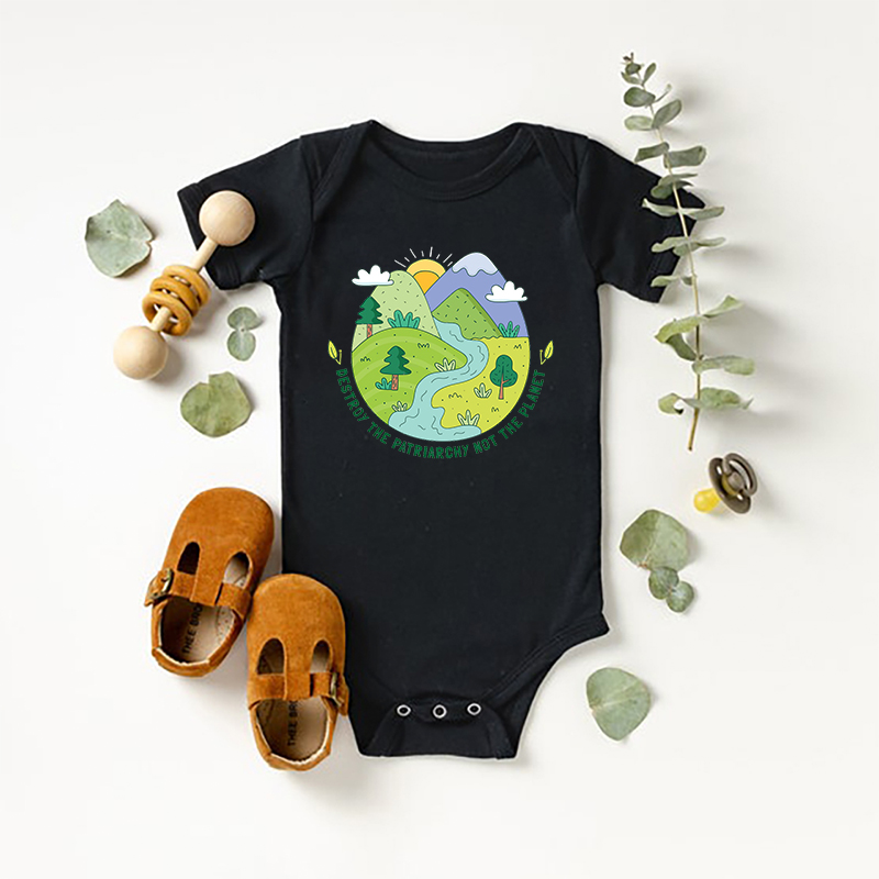 Destroy The Patriarchy Earth Day Baby Bodysuit
