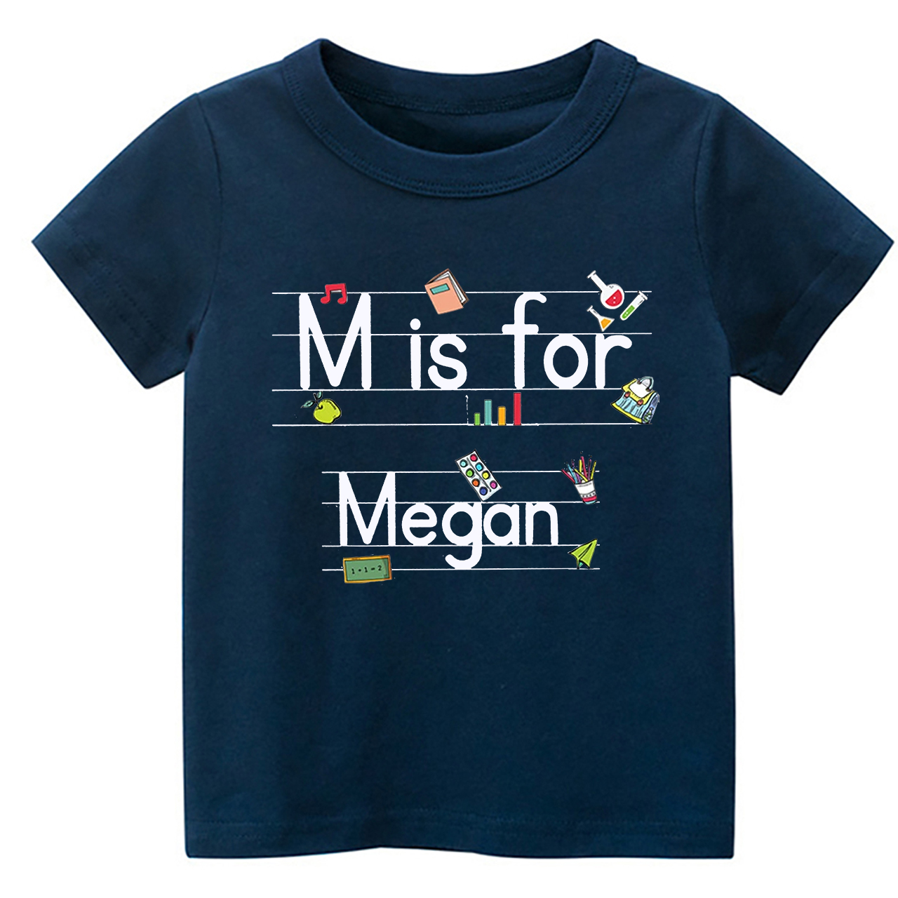 Cute Line Custom Name Back To School Tees