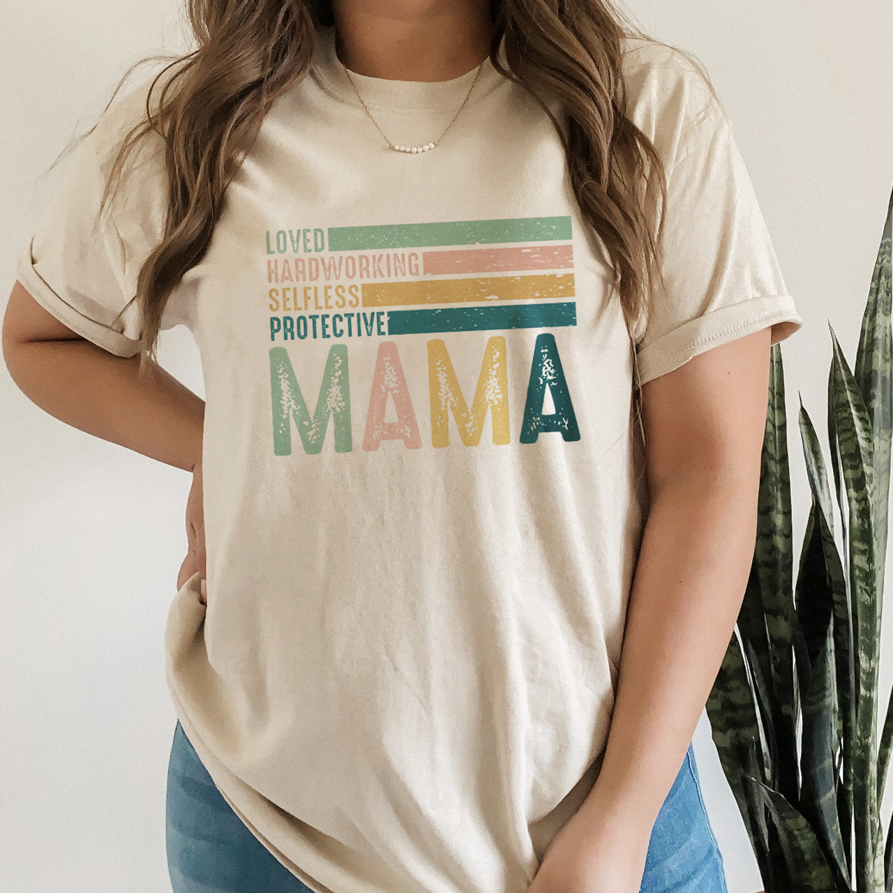 Loved Hardworking Selfless Protective Mama Retro Shirt