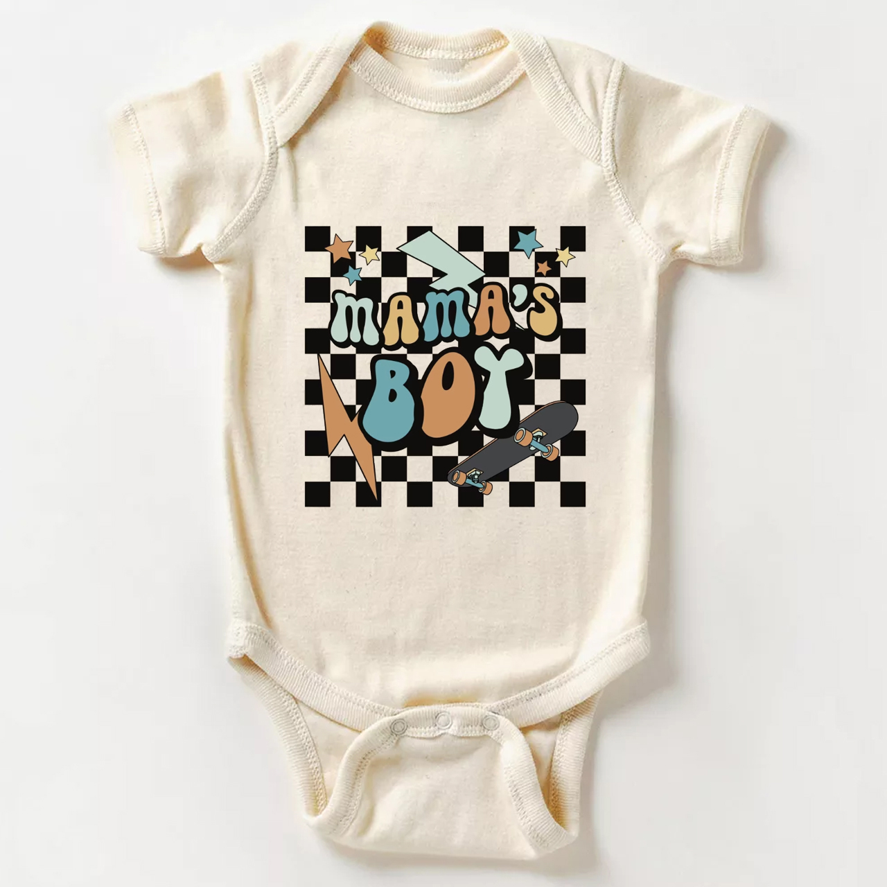 Mama's Boy Retro Skater Baby Bodysuit