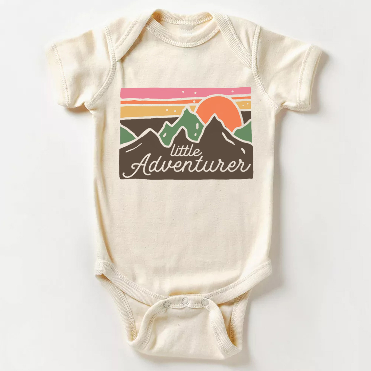 Little Adventurer Cute Mountains Baby Bodysuit