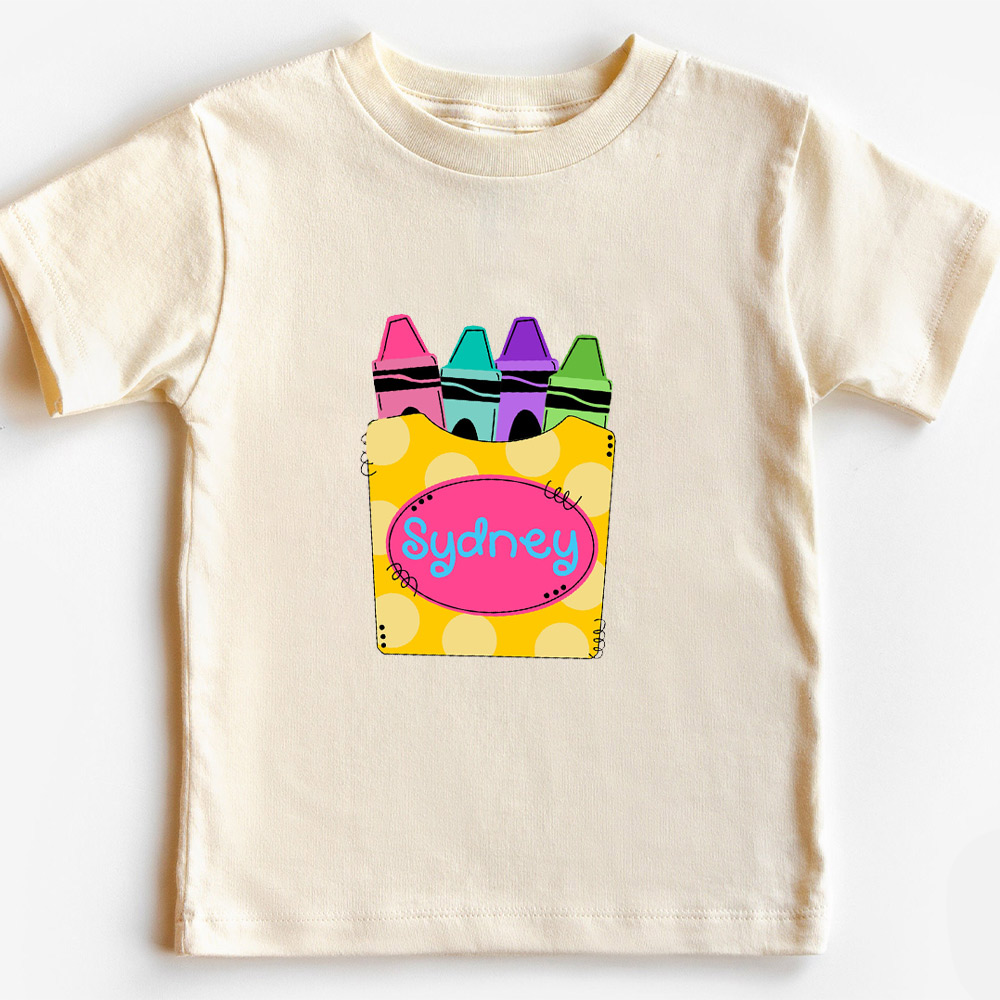 Personalized Girls Crayons Back To School T-shirt