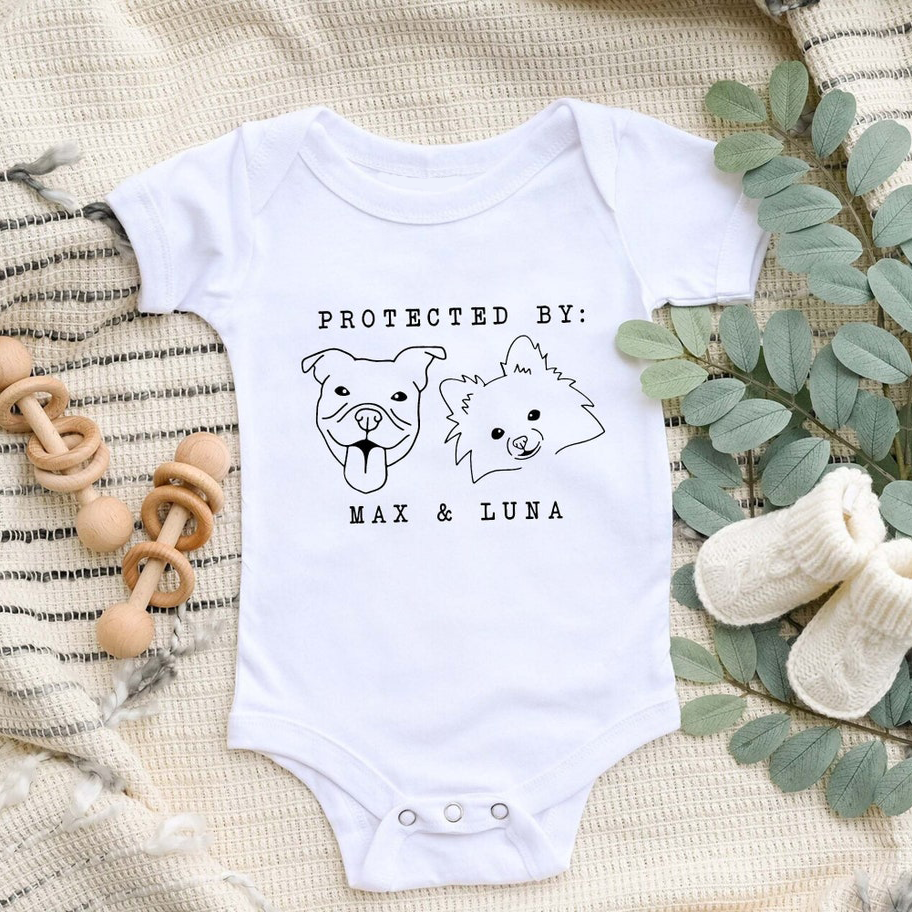 Protected By Dog For Baby Bodysuit
