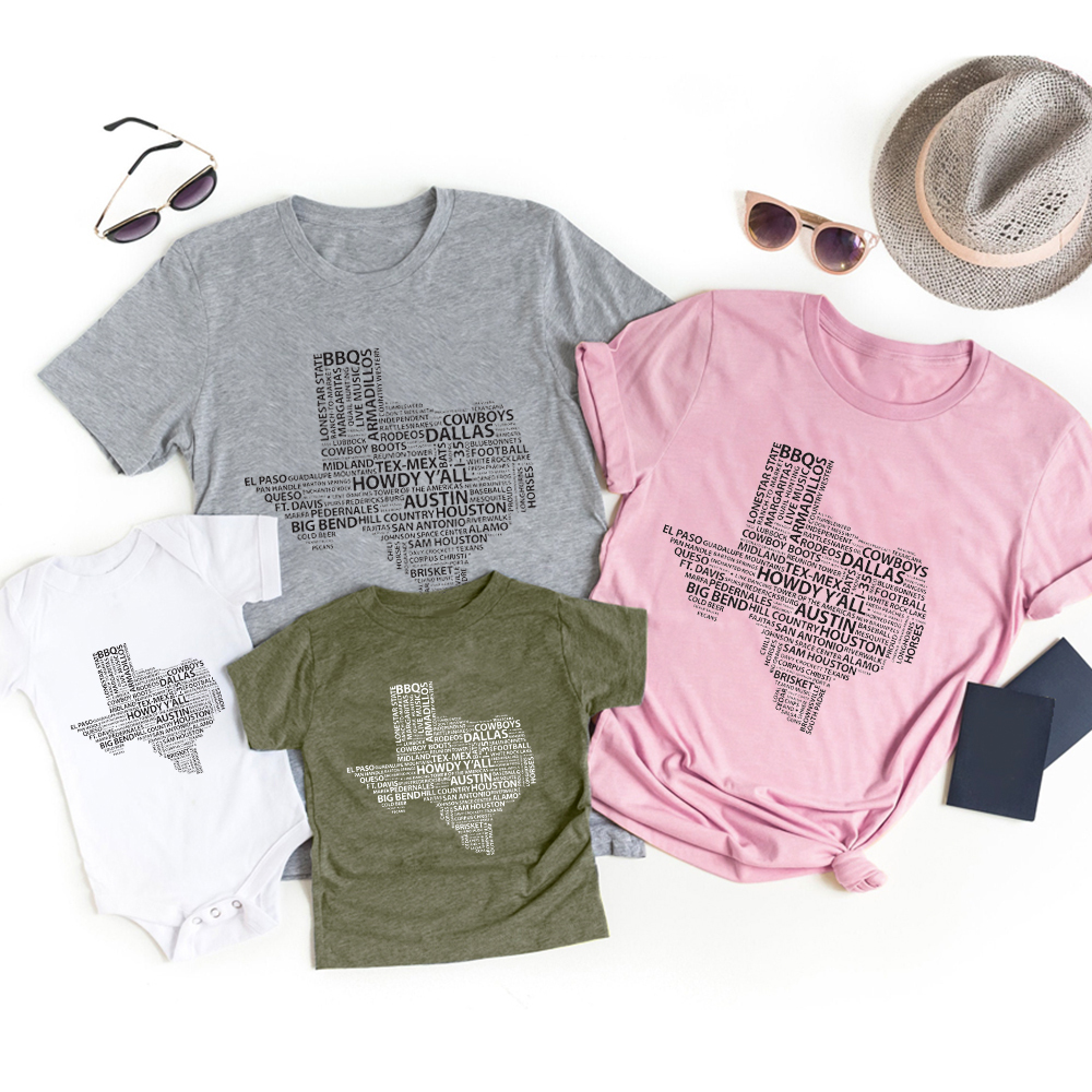 Words of Texas Family Matching Shirts