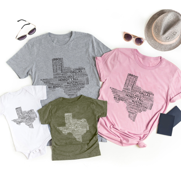 Words of Texas Family Matching Shirts