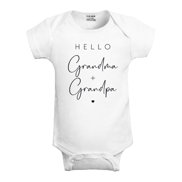 Hello Grandma+Grandpa,Baby Bodysuit