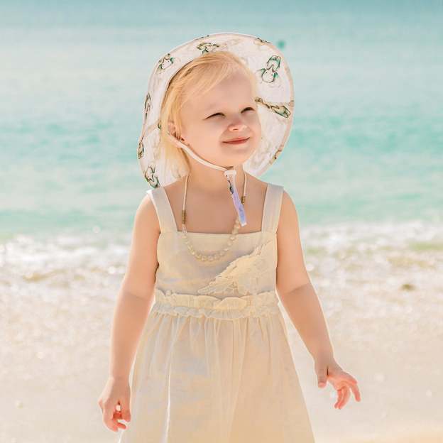 Baby Sun Hat - Seersucker Infant Sun Hat