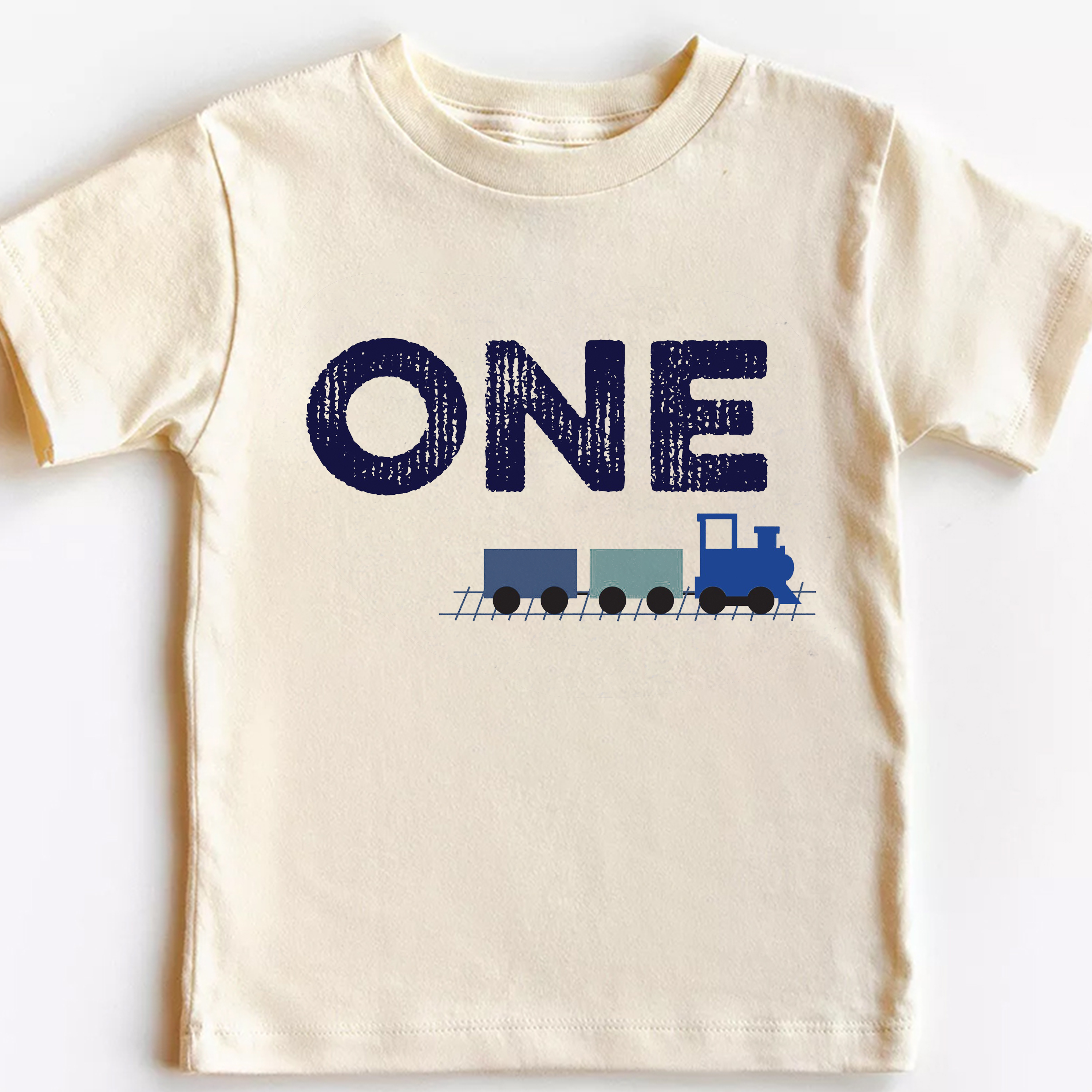 Blue Train Personalized Birthday Kids Shirt