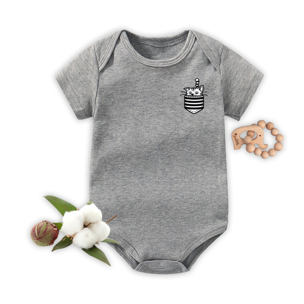 Pocket Cat,Baby Bodysuit
