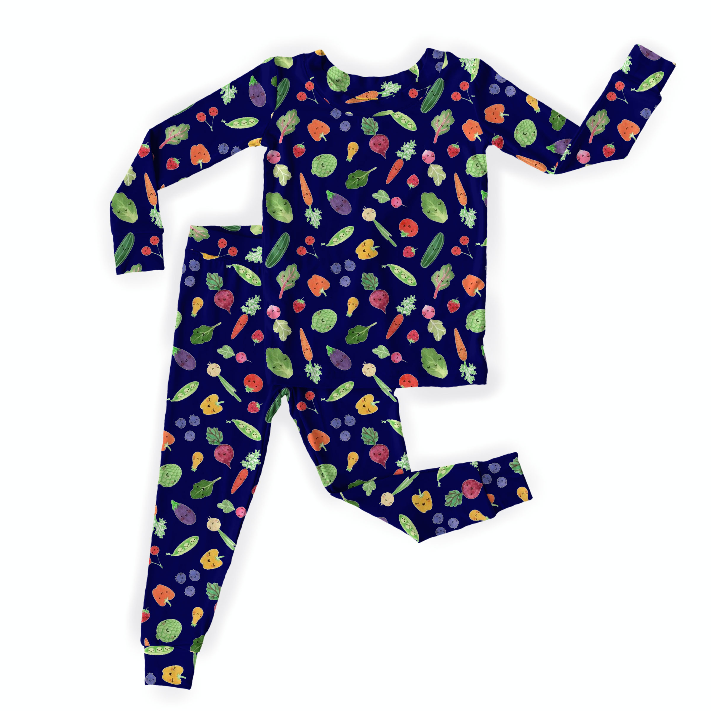 Happy Vegetables Two-Piece Pajama Set For Kids