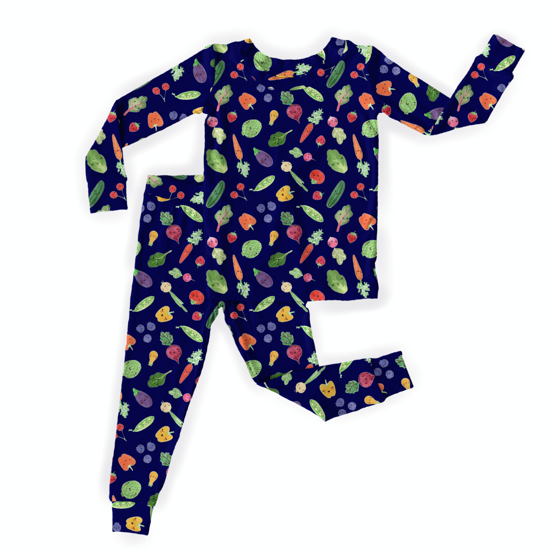 Happy Vegetables Two-Piece Pajama Set For Kids