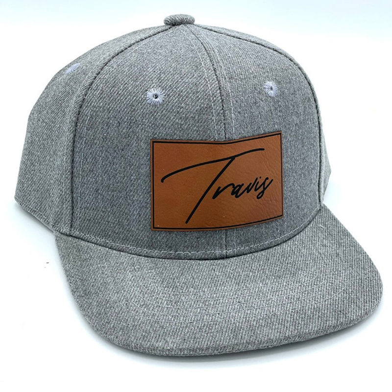  Snapback Hat Vegan Leather Patch