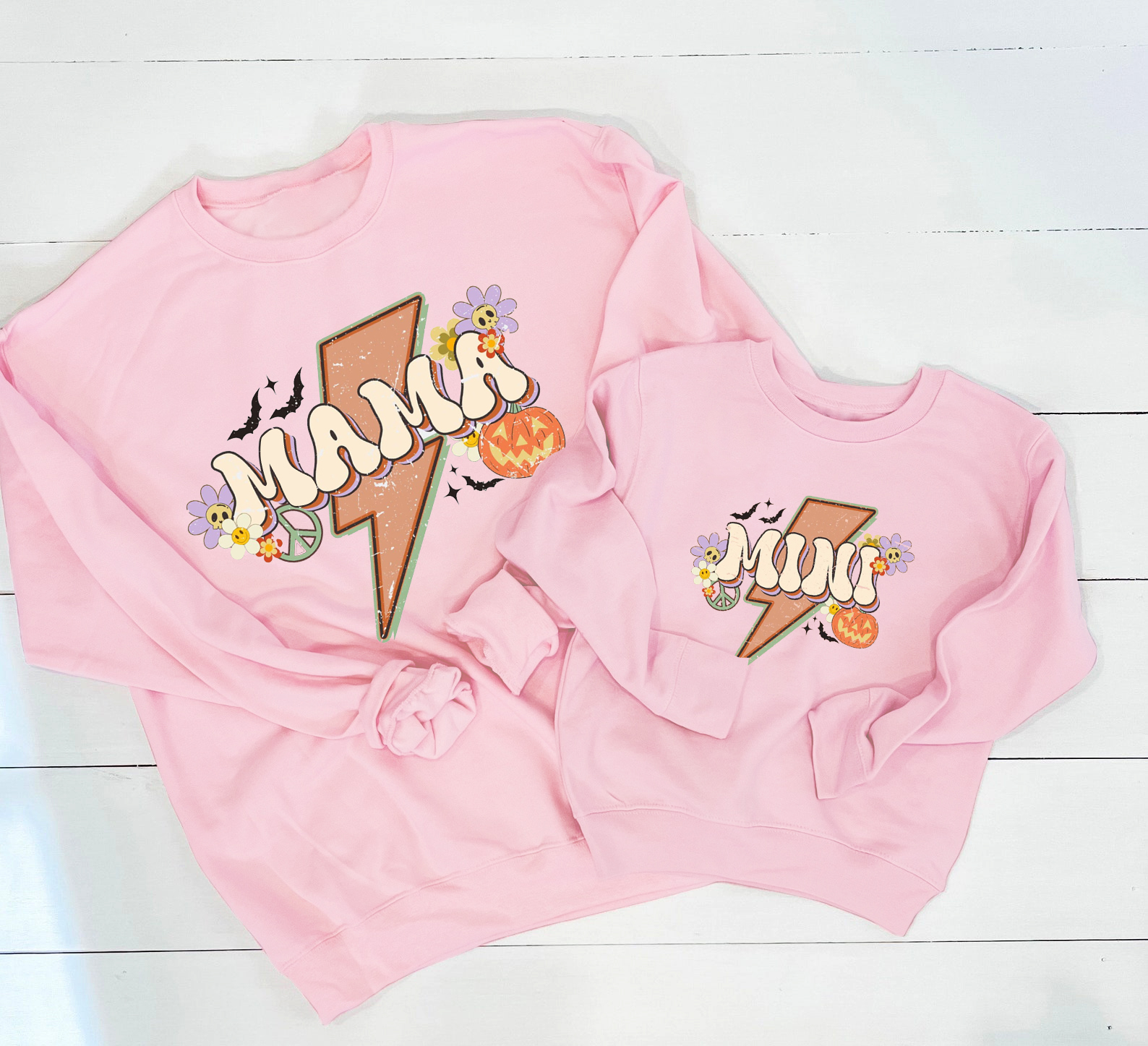 Halloween Flower Lightning Mama Mini Mom&Me Matching Shirt