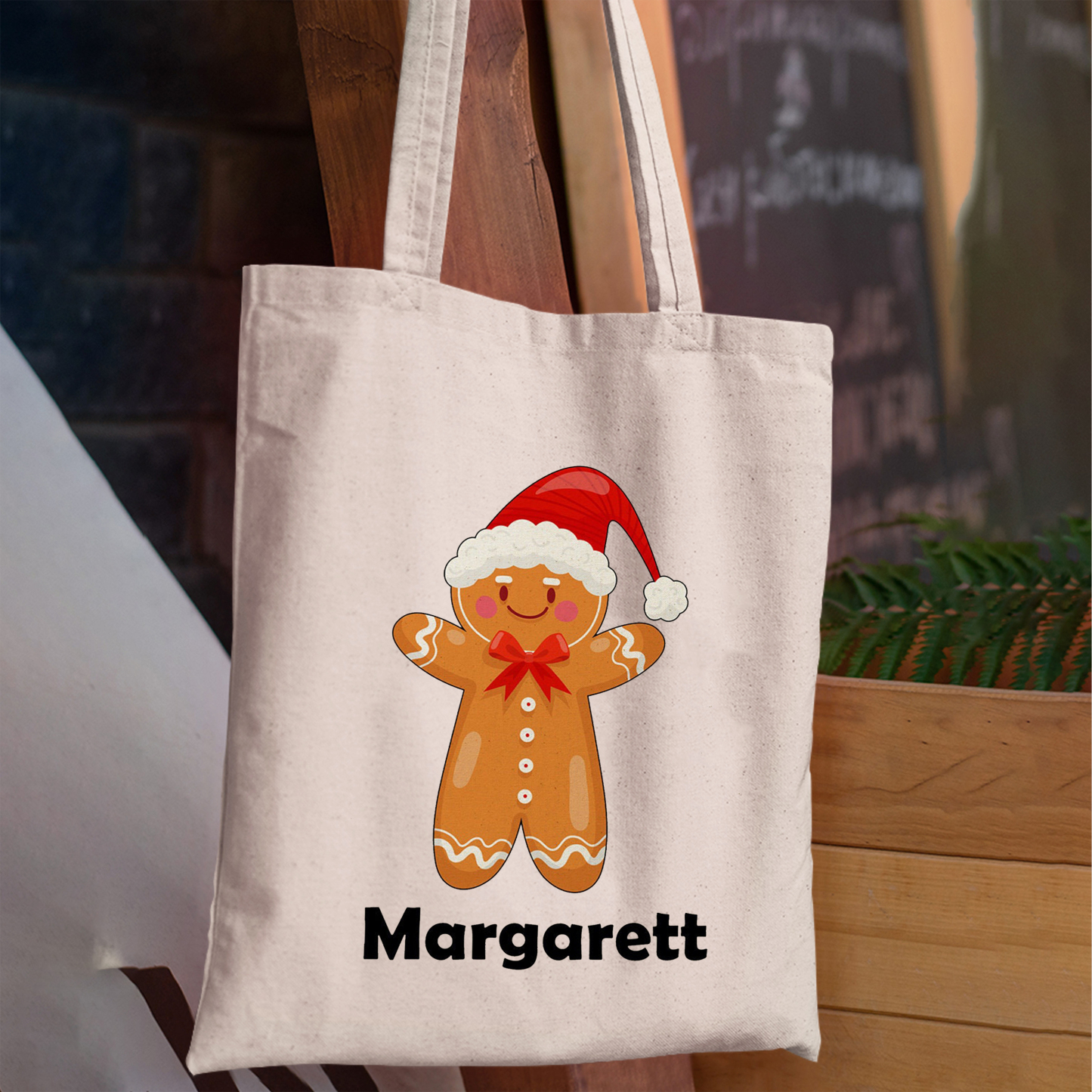 Gingerbread Man Christmas Tote Bag