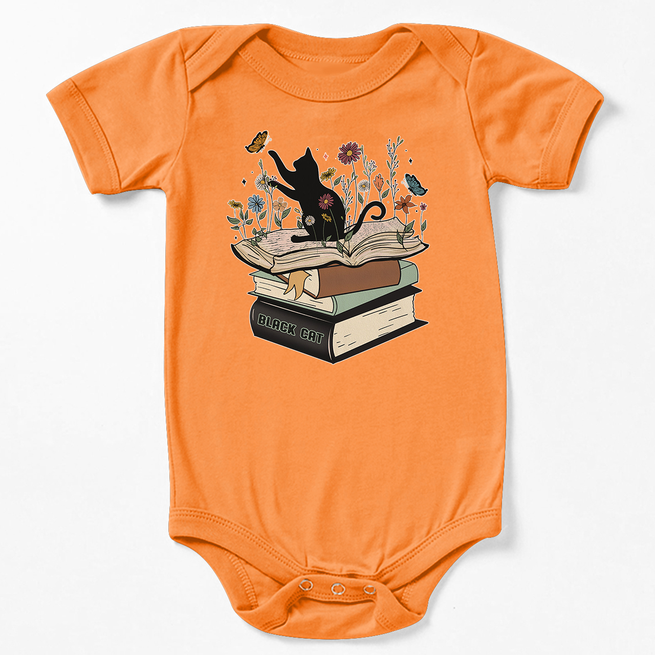 Halloween Playful Cat Flower Retro Bodysuit For Baby