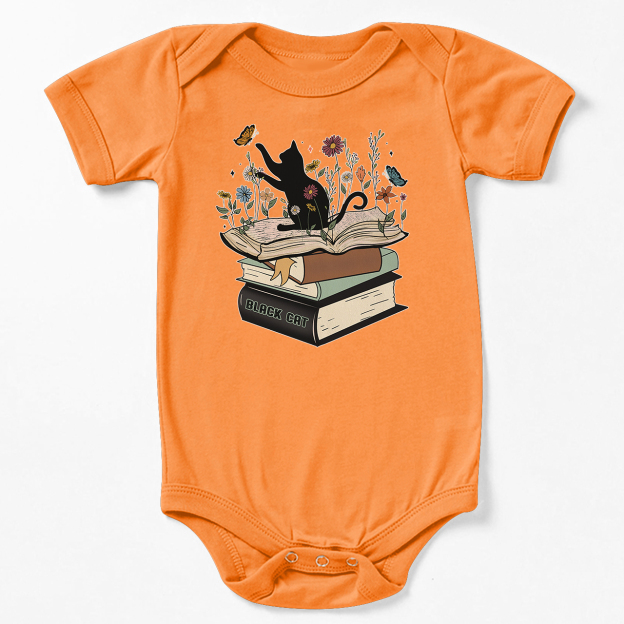 Halloween Playful Cat Flower Retro Bodysuit For Baby