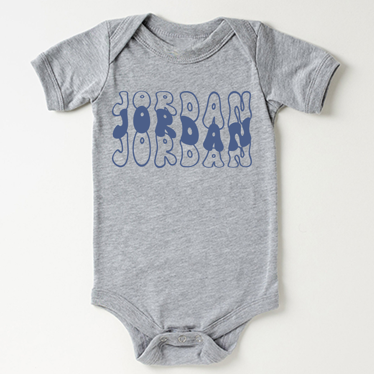 Custom With Retro Wavy Name Bodysuit For Baby