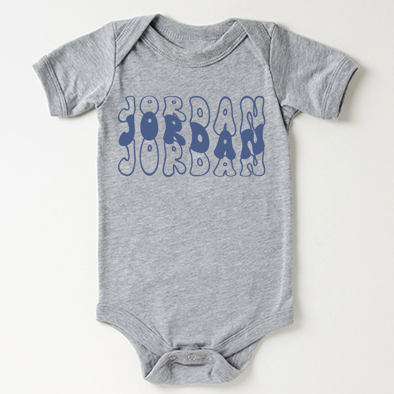 Custom With Retro Wavy Name Bodysuit For Baby