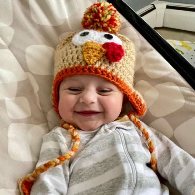 Crocheted Turkey Thanksgiving Toddler Hat