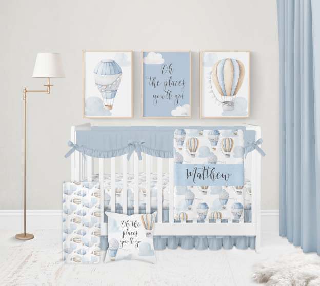 Personalized Hot Air Balloon Baby Flannel Blanket