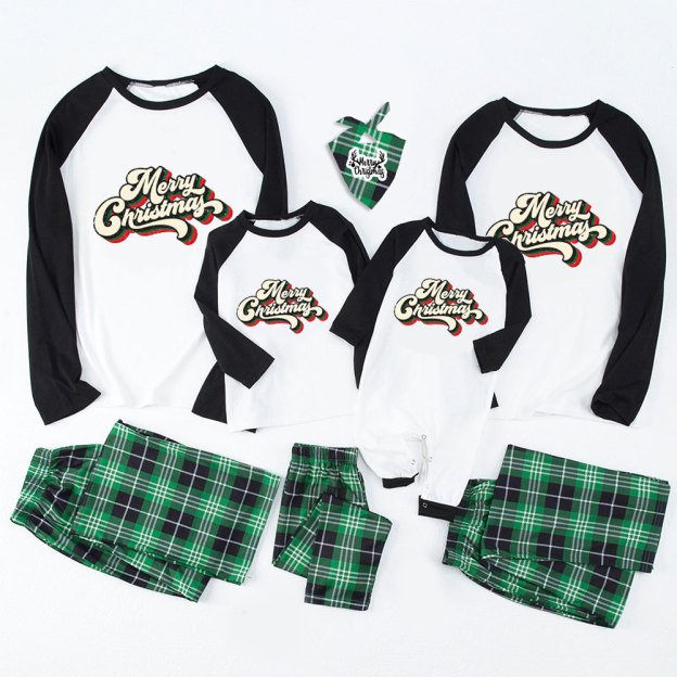 Merry Christmas Vintage Color Family Christmas Pajamas