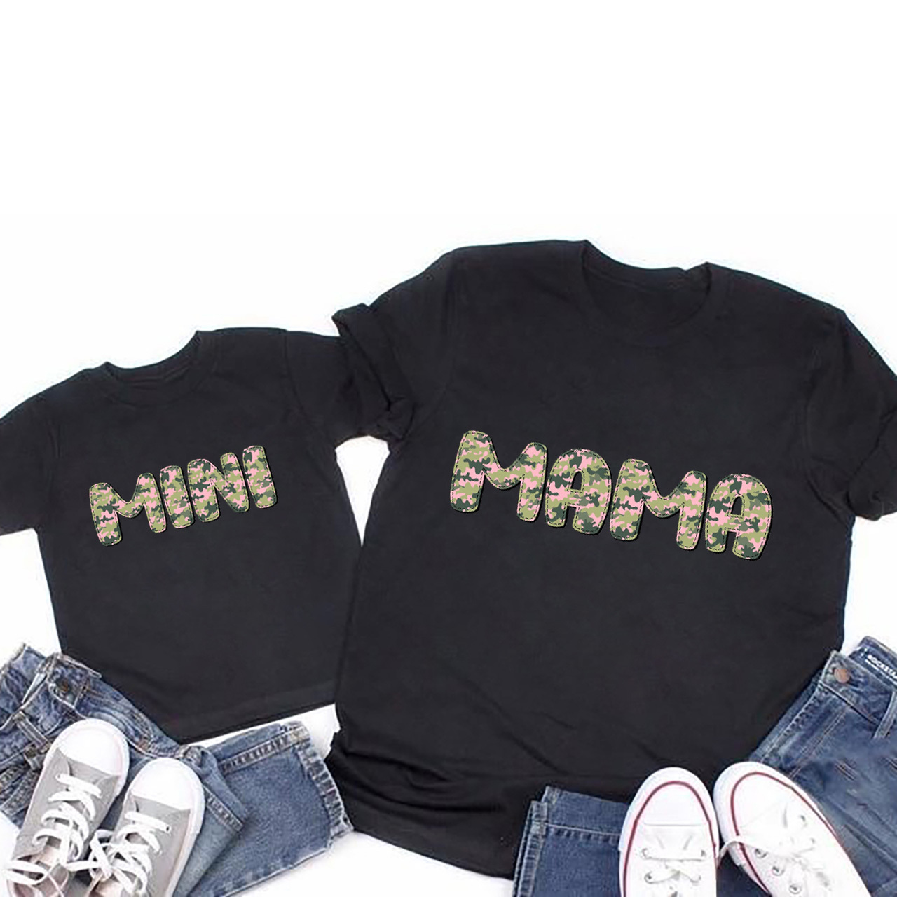 Pink Camouflage Matching Tees For MAMA & MINI