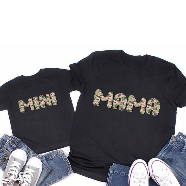 Pink Camouflage Matching Tees For MAMA & MINI