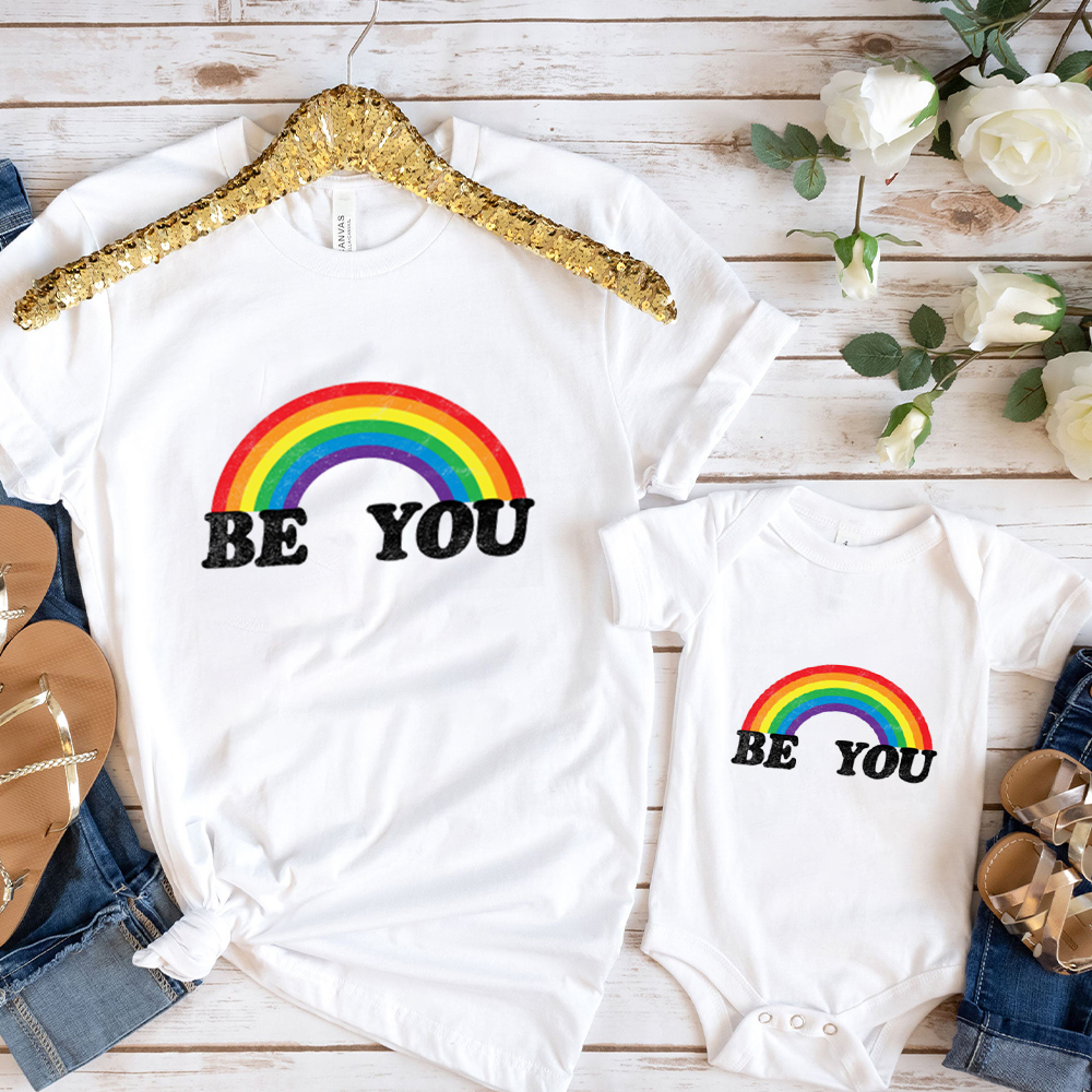 Be You Rainbow LGBTQ Shirt & Baby Bodysuit