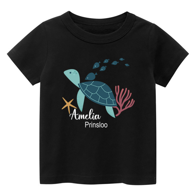Personalized Turtle And Starfish Kids T-Shirt