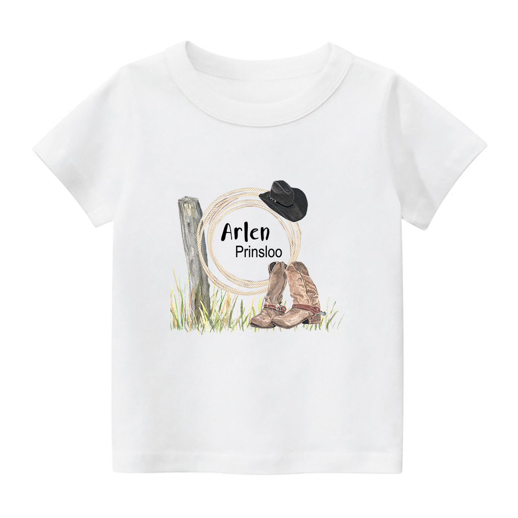 Personalized Cowboy Boys Kids T-Shirt