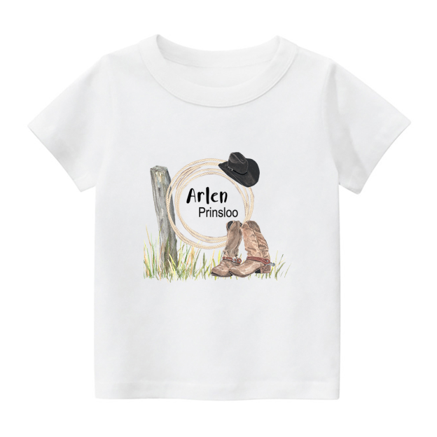 Personalized Cowboy Boys Kids T-Shirt