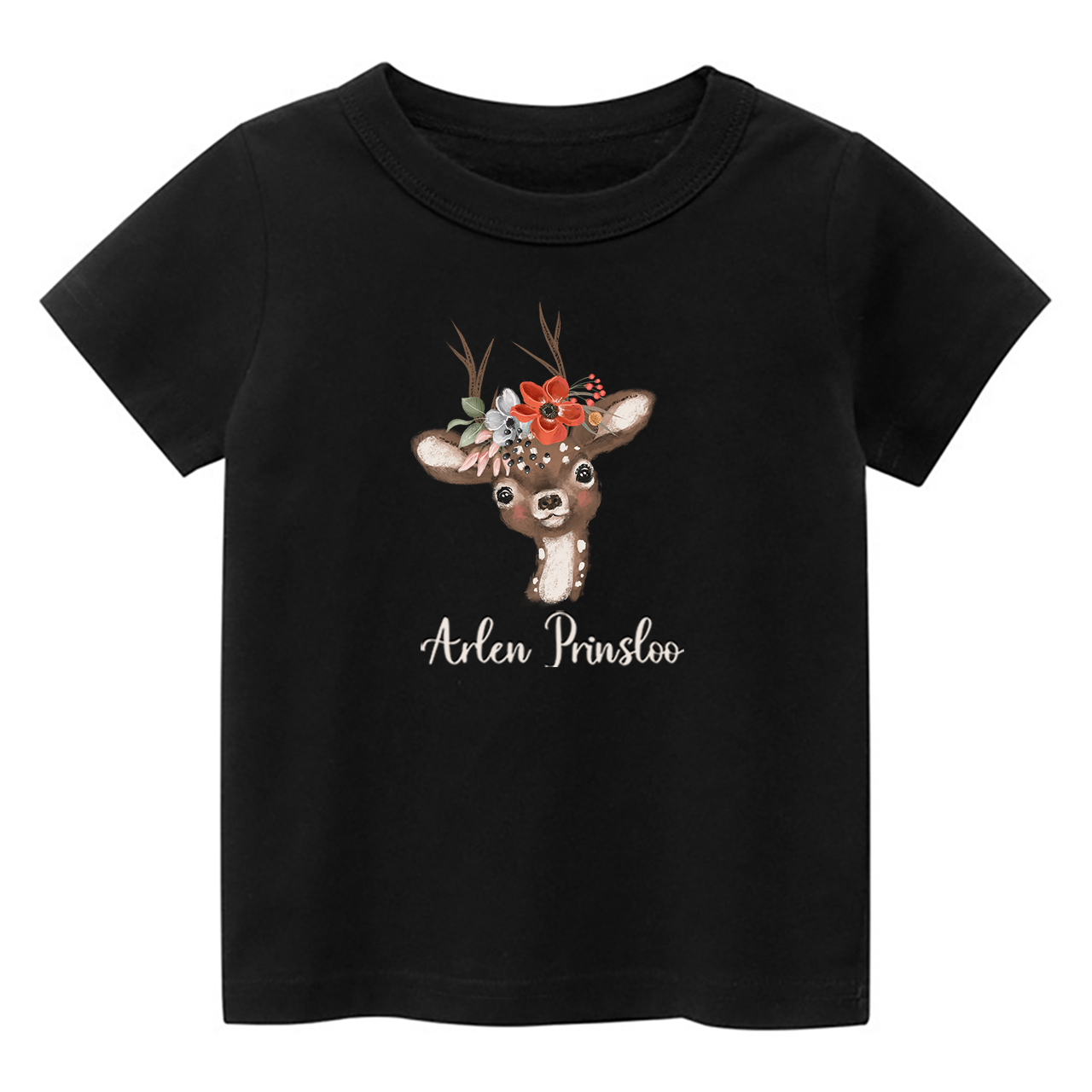Personalized Watercolor Deer Shirt For Kids