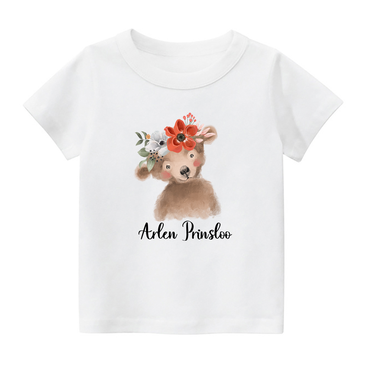 Personalized Watercolor Bear Shirt For Kids