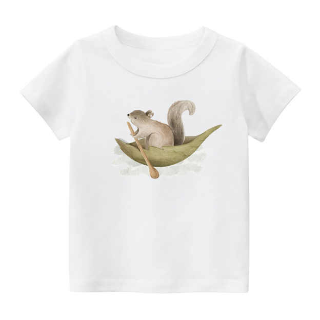Little Squirrel Rowing Shirt For Kids
