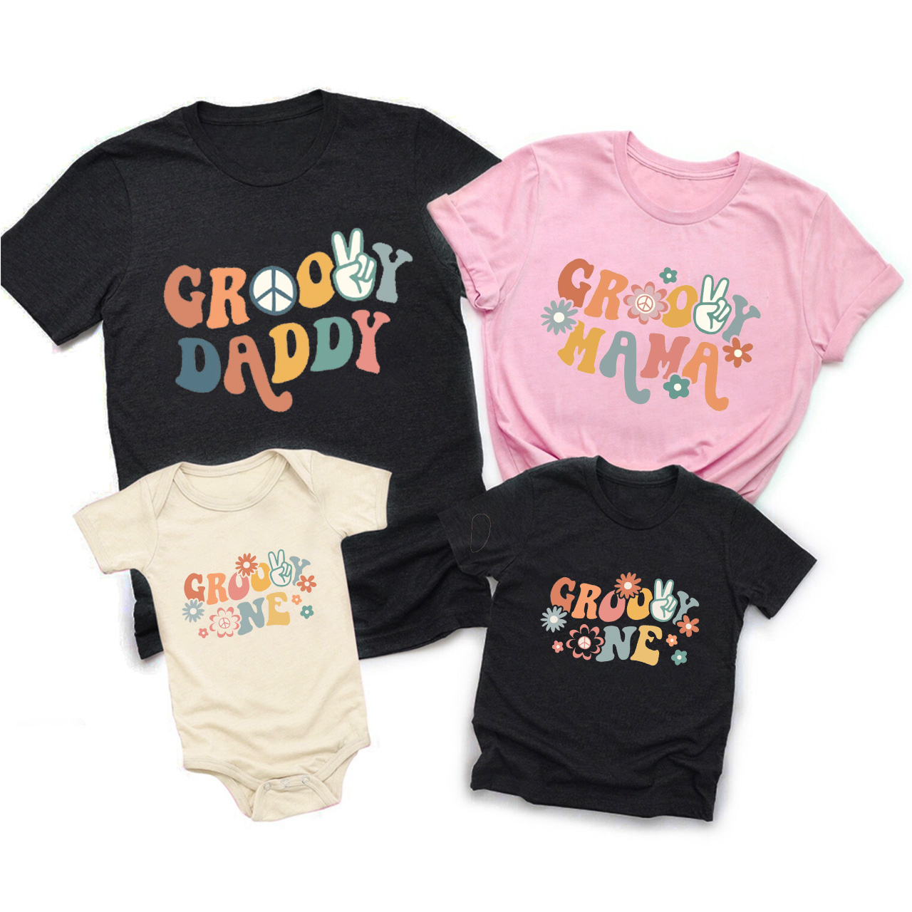 Groovy One Birthday Family Matching Shirts