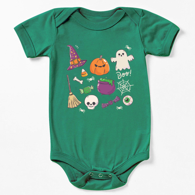 Pumpkin Witch Ghost Skull Baby Bodysuit