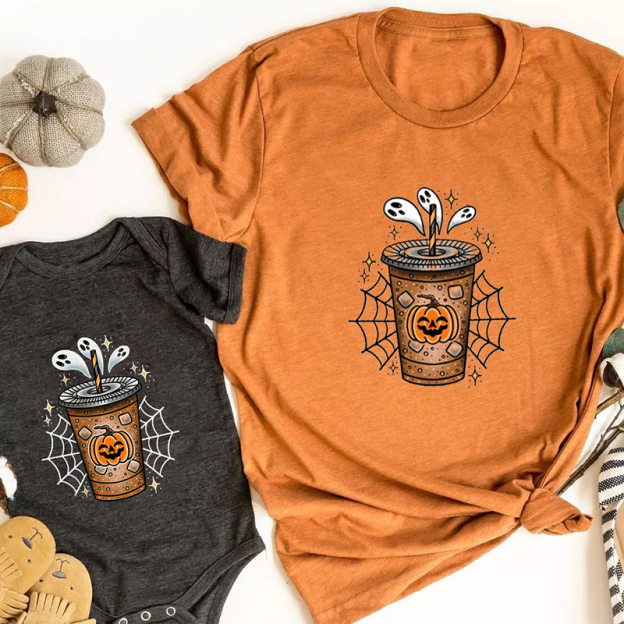 Ghost Coffee Halloween Matching Shirt 