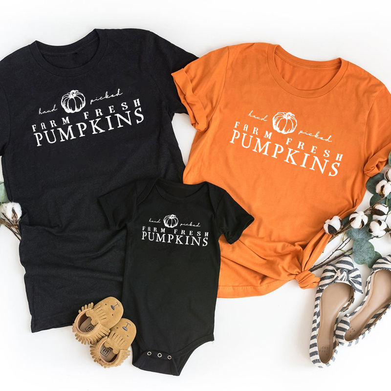 Thanksgiving Farm Fresh Pumpkins Family Matching Shirt