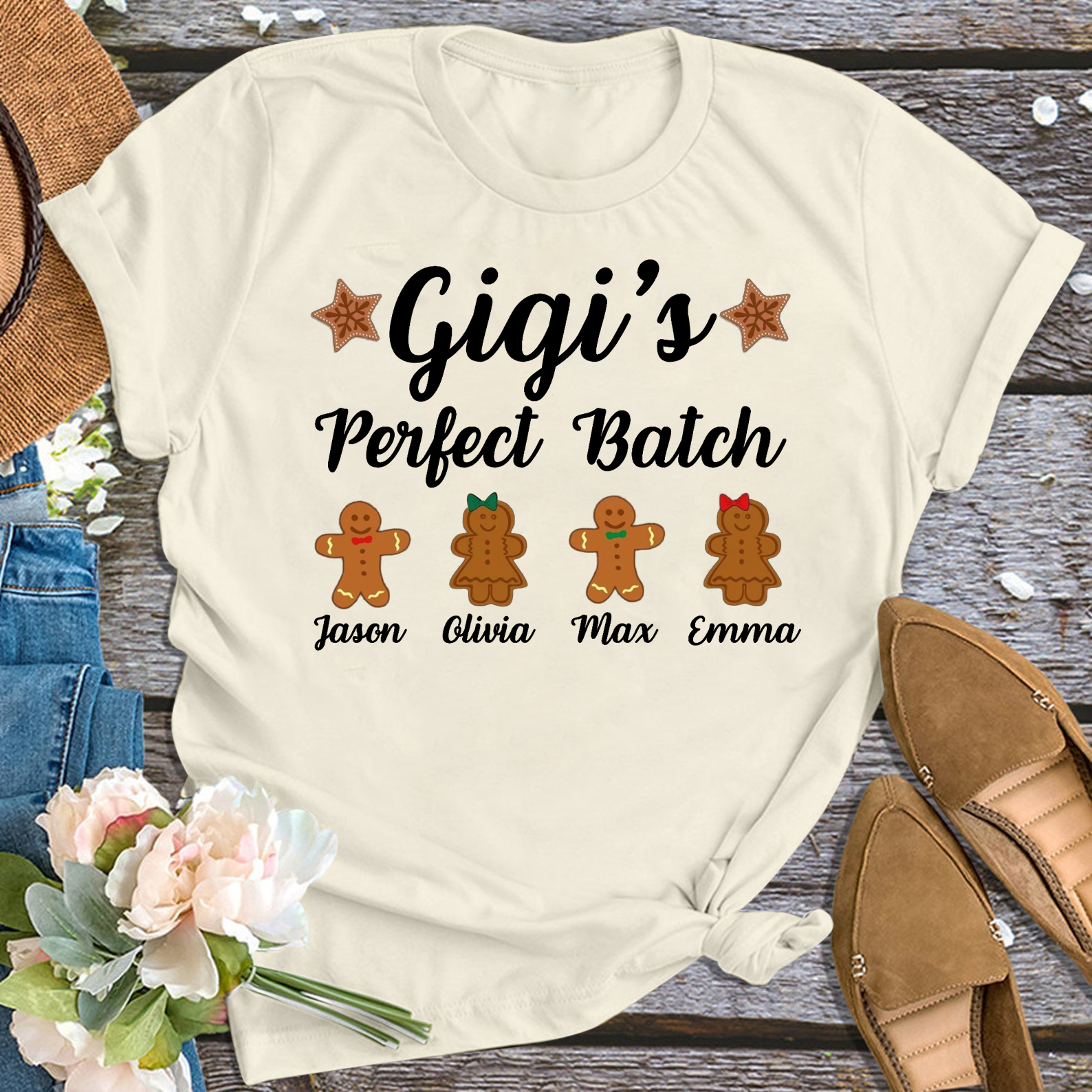 Personalized Grandparents Perfect Batch Christmas Shirt