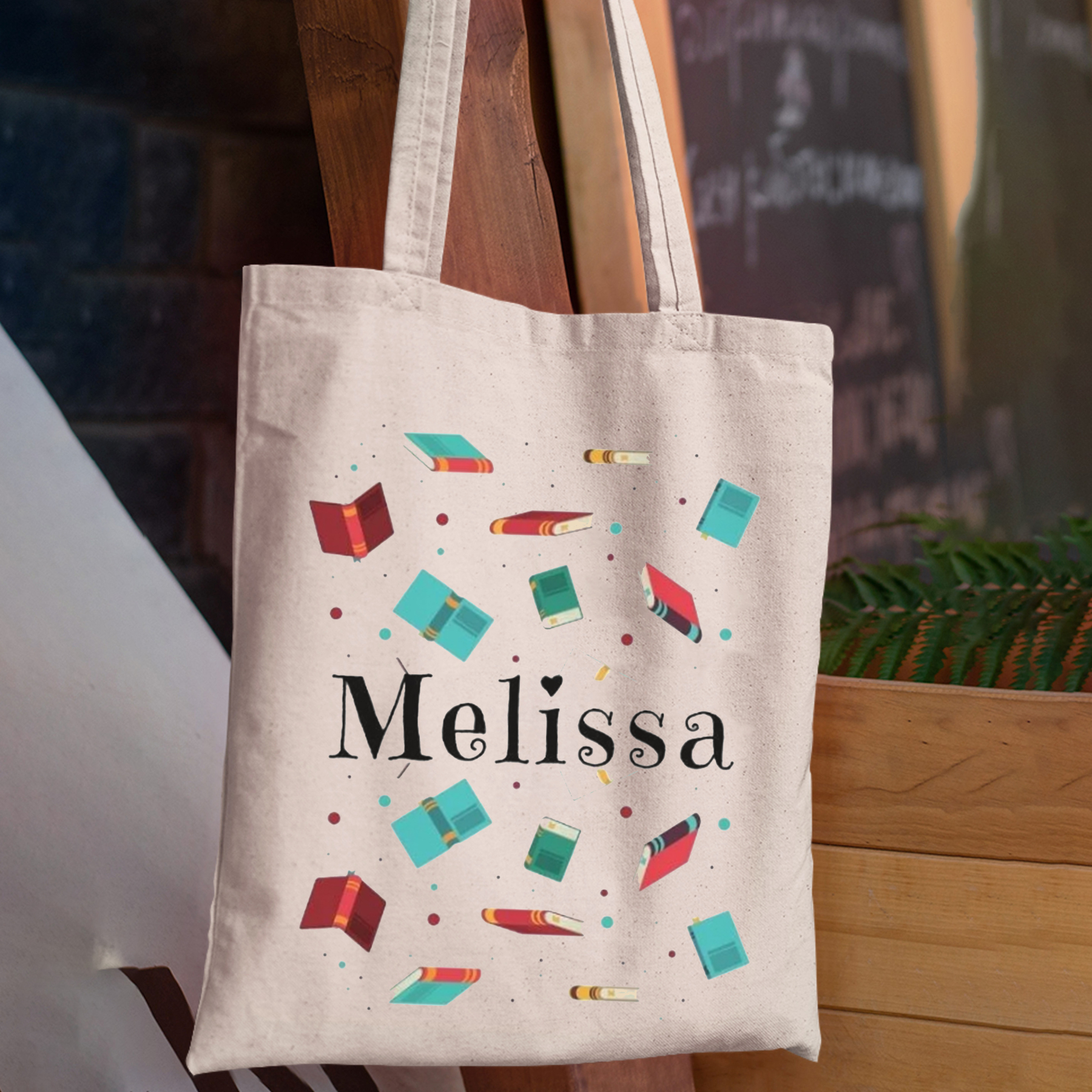 Personalized Books Kids Name School Tote Bag