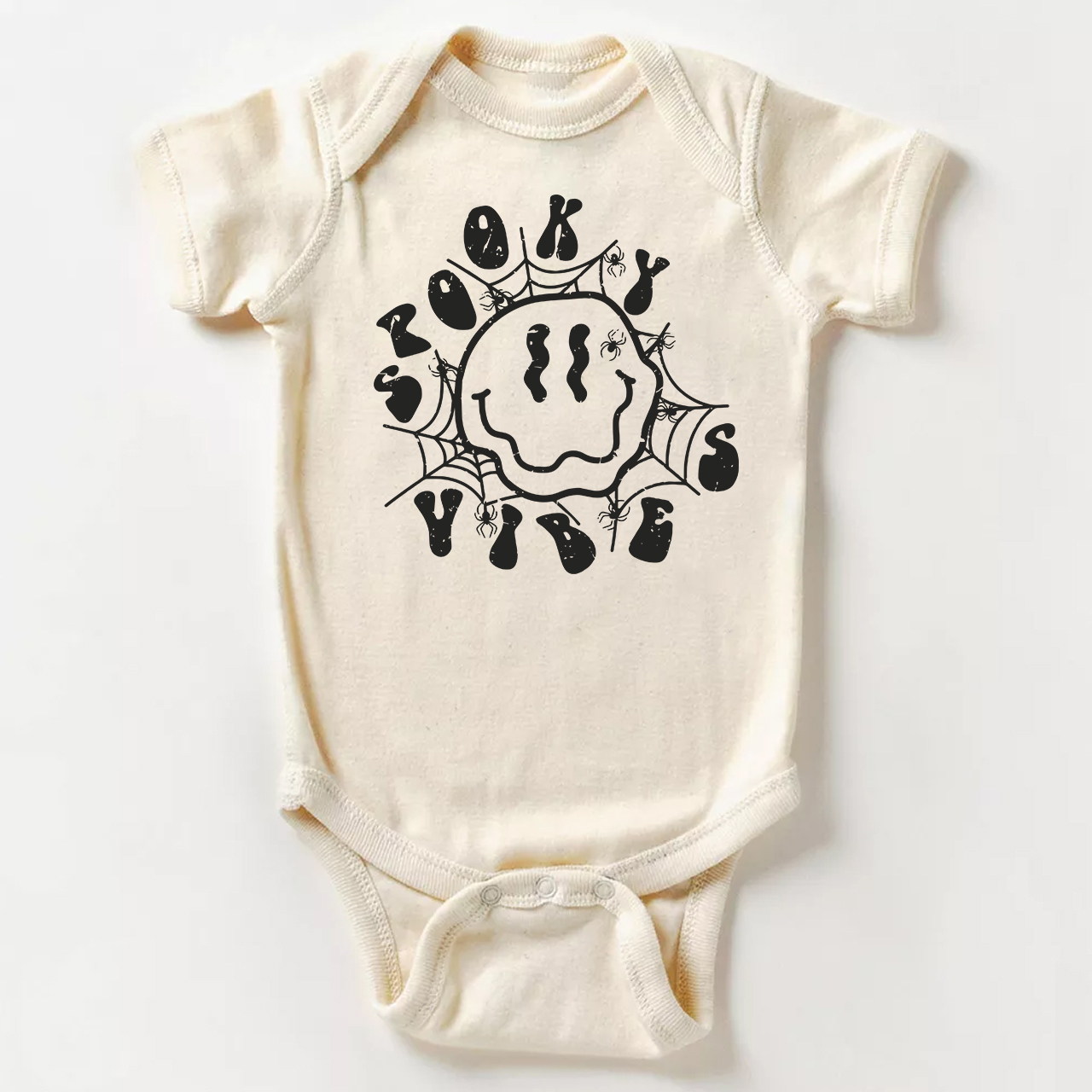 Spooky Spider Web Vibes Cute Fall Baby Bodysuit