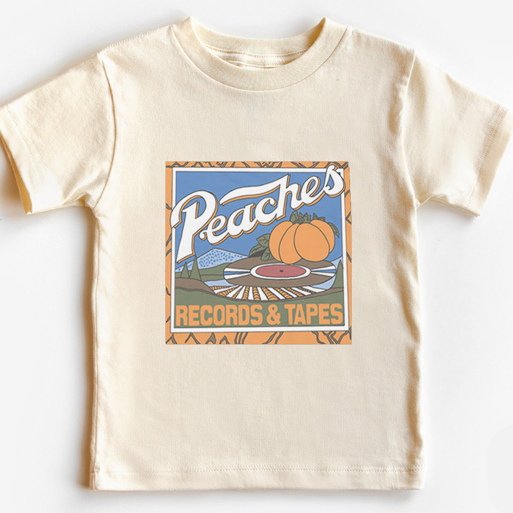 Vintage Fashion Peaches Records Tapes T-shirt