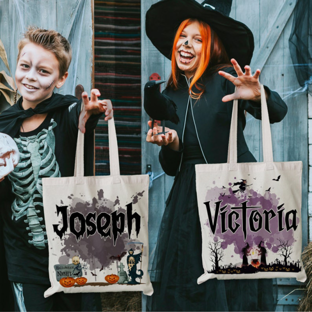 Personalized Halloween Tote Bag For Trick Or Treat