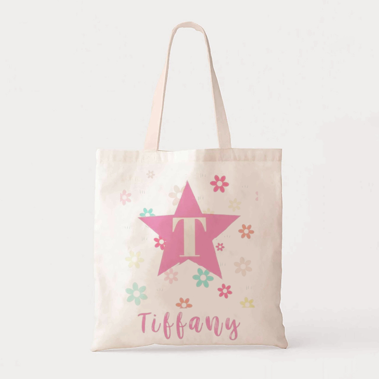 Personalized Pentagram Kids Name School Tote Bag