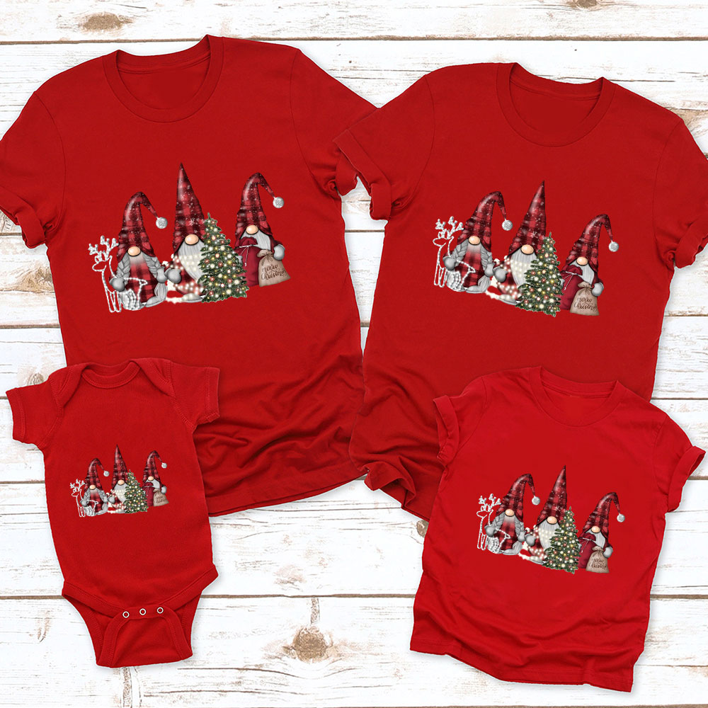 Buffalo Plaid Gnomes Christmas Family Matching Shirt