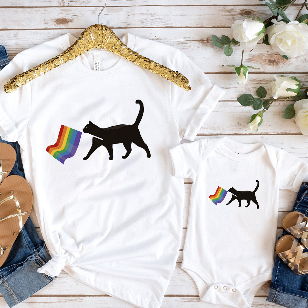 Family Pride Cat LGBTQ Shirt & Baby Bodysuit