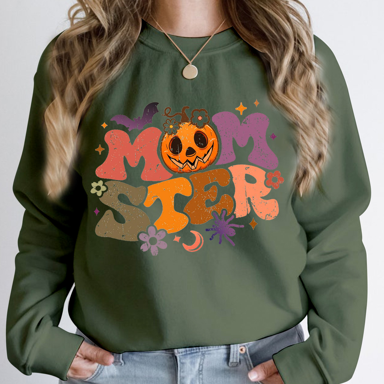 Halloween Momster Pumpkin Sweatshirt